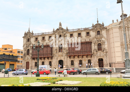 The Archbishop S Palace And Cathedral Of Lima Plaza Mayor Lima Peru