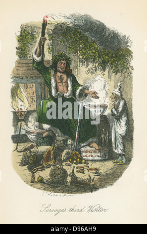 Charles Dickens 's 'A Christmas Carol'. Scrooge with the Third Spirit Stock Photo, Royalty Free ...