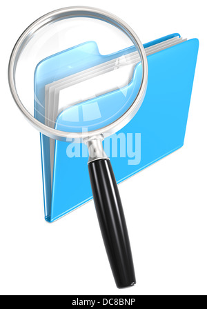 D Folder Icon And Magnifying Glass Open Folder Icon Folder With