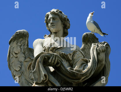 Rome Germany 15th Aug 2013 The Ponte Sant Angelo Casts A Shadow