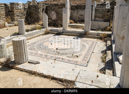 Greece Delos House The Dolphins Floor Mosaic Outside Island