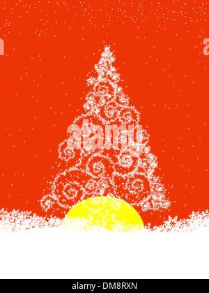 Red Rays Background With Snowflakes Vector Illustration Stock Vector