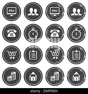 Website Navigation Icons On Retro Labels Set Stock Vector Image Art