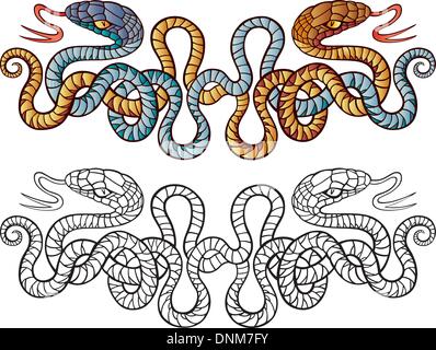 illustration of two snakes tattoo design stock photo royalty free illustration of two snakes tattoo design stock photo royalty free