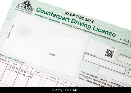 licence counterpart driving dvla paper abolished june alamy