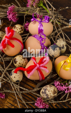 Nest With Assorted Eggs An Easter Still Life Stock Photo Alamy