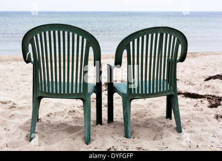 Two Chairs Looking At The Baltic Sea In Schleswig Holstein Germany