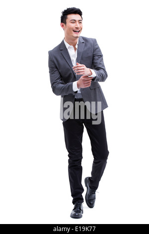 Fashionable Businessman Adjusting Cuff Stock Photo Alamy