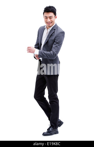 Fashionable Businessman Adjusting Cuff Stock Photo Alamy