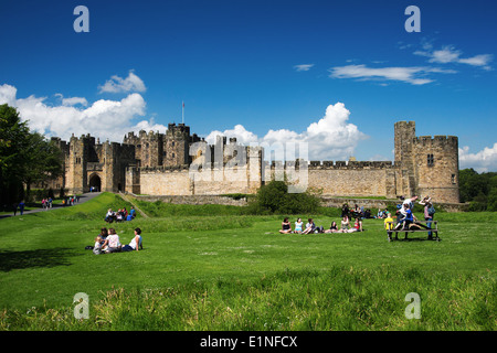 Outer Bailey Inside Alnwick Castle Where Harry Potter Was Filmed Stock