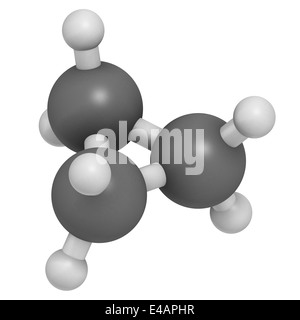 Cyclopropane Cycloalkane Molecule Used As Anaesthetic Atoms Are