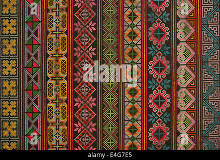 Colorful Of Native Thai Style Silk And Textiles Pattern Beautiful