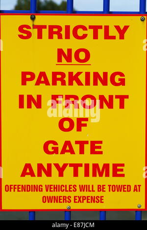 parking front notice offices gates locked apartments gate alamy warns strictly sign