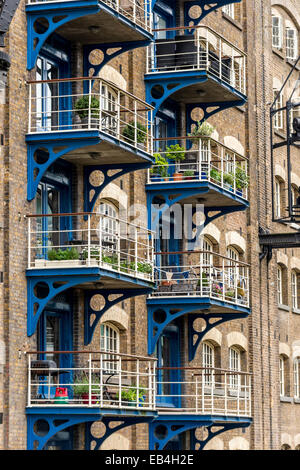 Converted Warehouse balconies of converted warehouse flats in shad thames, dockland Converted Warehouse balconies of converted warehouse flats in shad thames, dockland