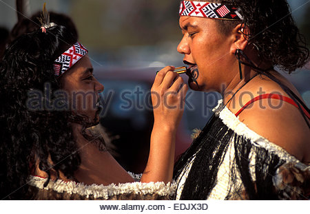 Maori Woman, North Island, New Zealand. Artist: Adina Tovy Stock Photo 