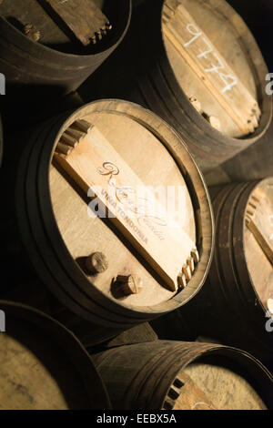 Wine Barrels In The Cellars Of Winemakers Stock Photo Alamy