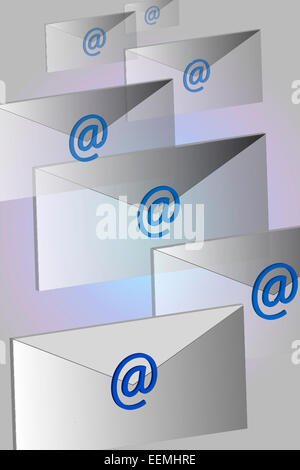 At Symbol On An Envelope Stock Photo Alamy