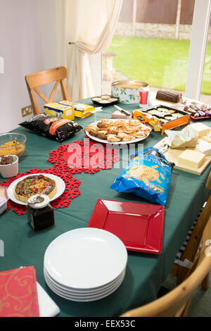 buffet christmas table lunch coeliac gluten alamy freshly plate dogs