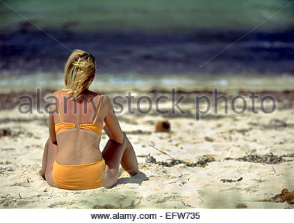 young woman sunbathing bikini caucasian tourist kenya republic of efw735