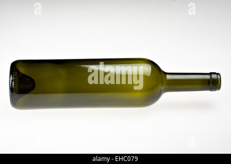 Empty Wine Bottle Lying On Its Side Stock Photo, Royalty Free Image 