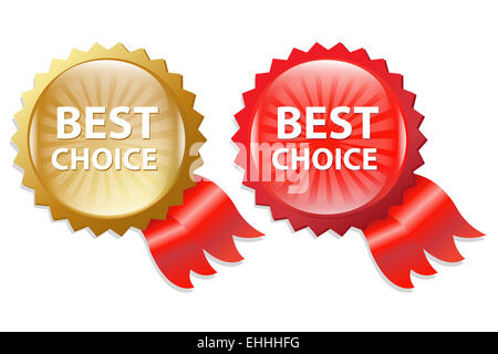 Best Choice Label With Red Ribbon Isolated Illustration Stock Photo