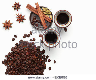 Coffee Cups With Coffee Beans Coffee Cups With Coffee Beans