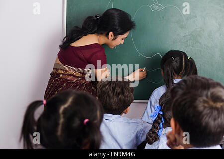 Indian Teacher Classroom Kids Student Teaching Stock Photo, Royalty ...