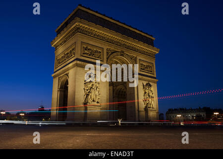 The Arc De Triomphe At Sunset Looking East From The Avenue De La Grande