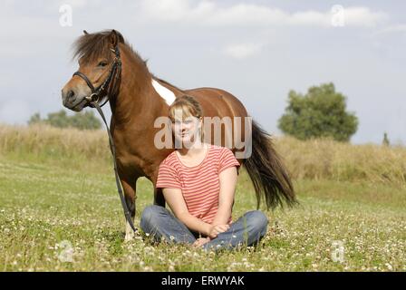 Woman And Shetland Pony Stock Photo Alamy