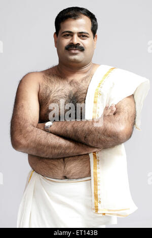 Man Wearing South Indian Dress India Asia Mr E Stock Photo Alamy