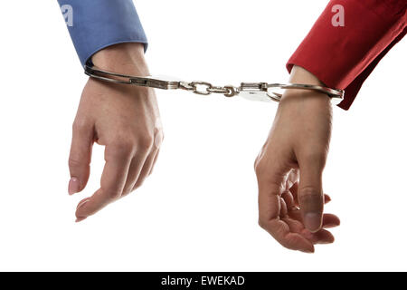 Two People Handcuffed Together Stock Photo Alamy