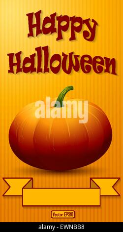 Halloween Background With A Spooky Pumpkin Stock Vector Image Art Alamy