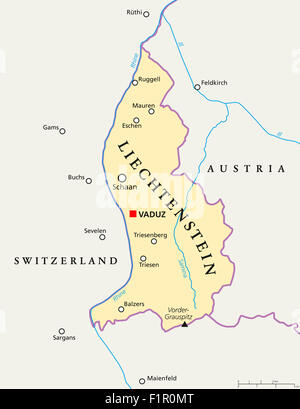 Map of Switzerland and Liechtenstein Stock Photo, Royalty Free Image