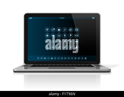 Laptop Computer Apps Icons Interface Stock Photo Alamy