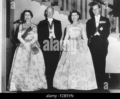 elizabeth queen ii state eisenhower mrs president philip prince royalty luxembourg visit dinner house alamy oct before