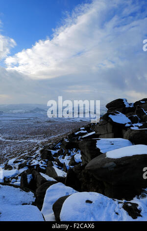 View Over Higger Tor Near Hathersage Towards Hope Valley In The Peak