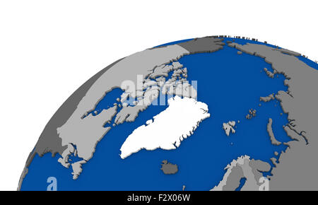 Arctic Region Countries And North Pole Political Map With National