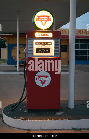 Vintage Conoco Gas Pumps At Gas Station At U Drop Inn In Shamrock Texas