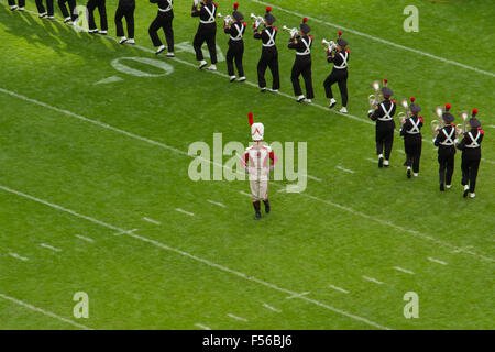 The Ohio State University Marching Band Performs During A Halftime