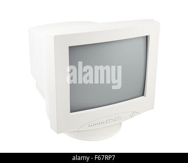 Isolated Old Computer Crt Monitor Stock Photo Alamy