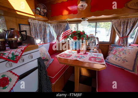 Interior View Of Breakfast Table In A Vintage Trailer At The 4th Annual Bash Interior View Of Breakfast Table In A Vintage Trailer At The 4th Annual Bash