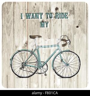 Vintage Bycicle Hand Drawn Poster Stock Vector Image Art Alamy