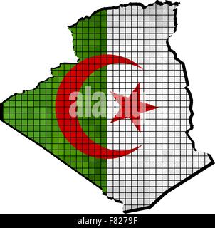 Map Of Algeria With Flag Inside Algeria Map Vector Illustration Stock