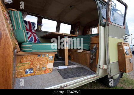 Volkswagen camper van Interior Stock Photo, Royalty Free ...