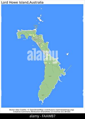 Aerial view of Lord Howe Island, New South Wales ...