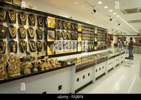 gold jewelry shop in Little India of Kuala Lumpur, Malaysia Stock Photo