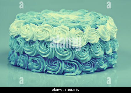 Blue Rose Swirl Cake Buttercream Isolated Stock Photo Alamy