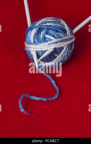 Ball Of Yarn And Knitting Skewers Stock Photo Alamy