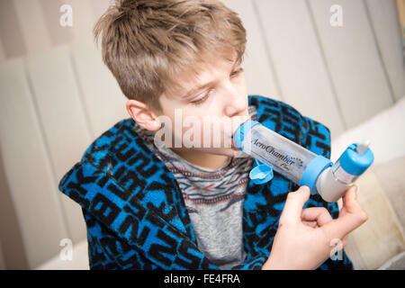 Blue reliever inhaler salbutamol inhaler asthma on a white Blue reliever inhaler salbutamol inhaler asthma on a white