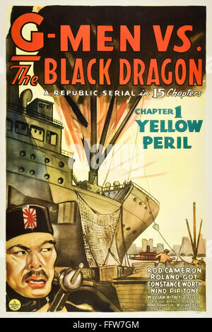 G-MEN VS THE BLACK DRAGON Poster For 1943 Republic Film Serial Stock ...